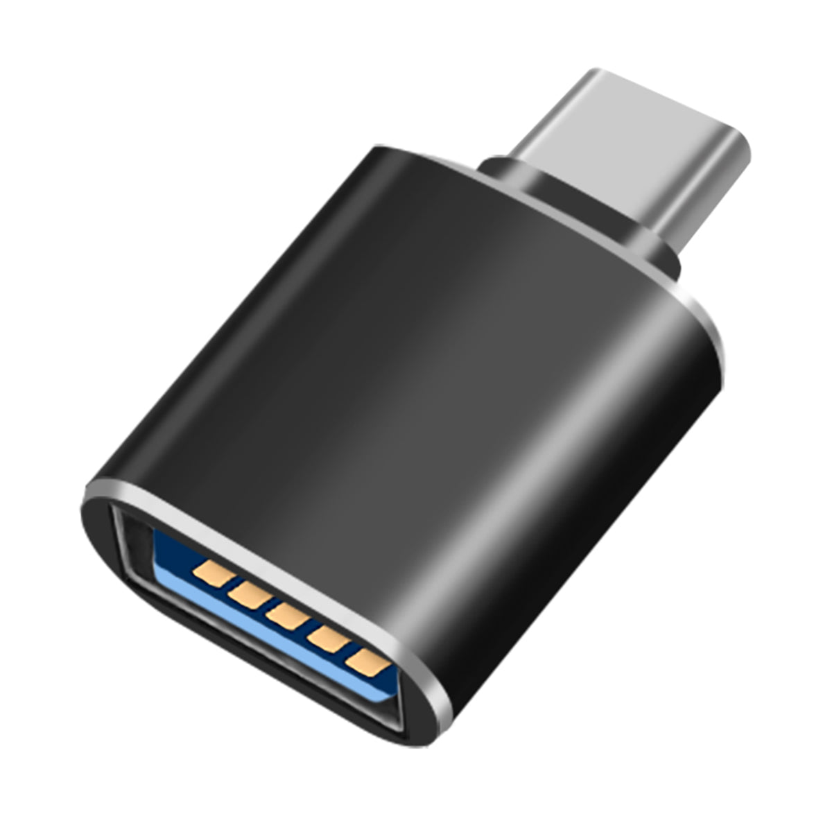 FT-ADA27 Type-C to USB Adapter in black with USB 3.0 interface, compact design for fast data transfer and charging.